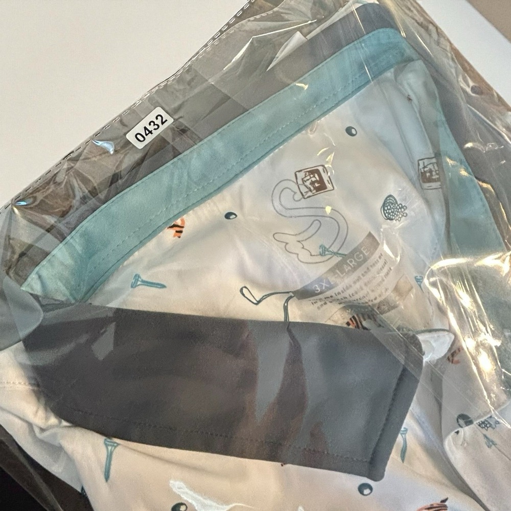 Men's Swannies Amendt Performance Golf Polo 3XL Tiger GOAT Broken‎ Club AOP - Picture 7 of 7